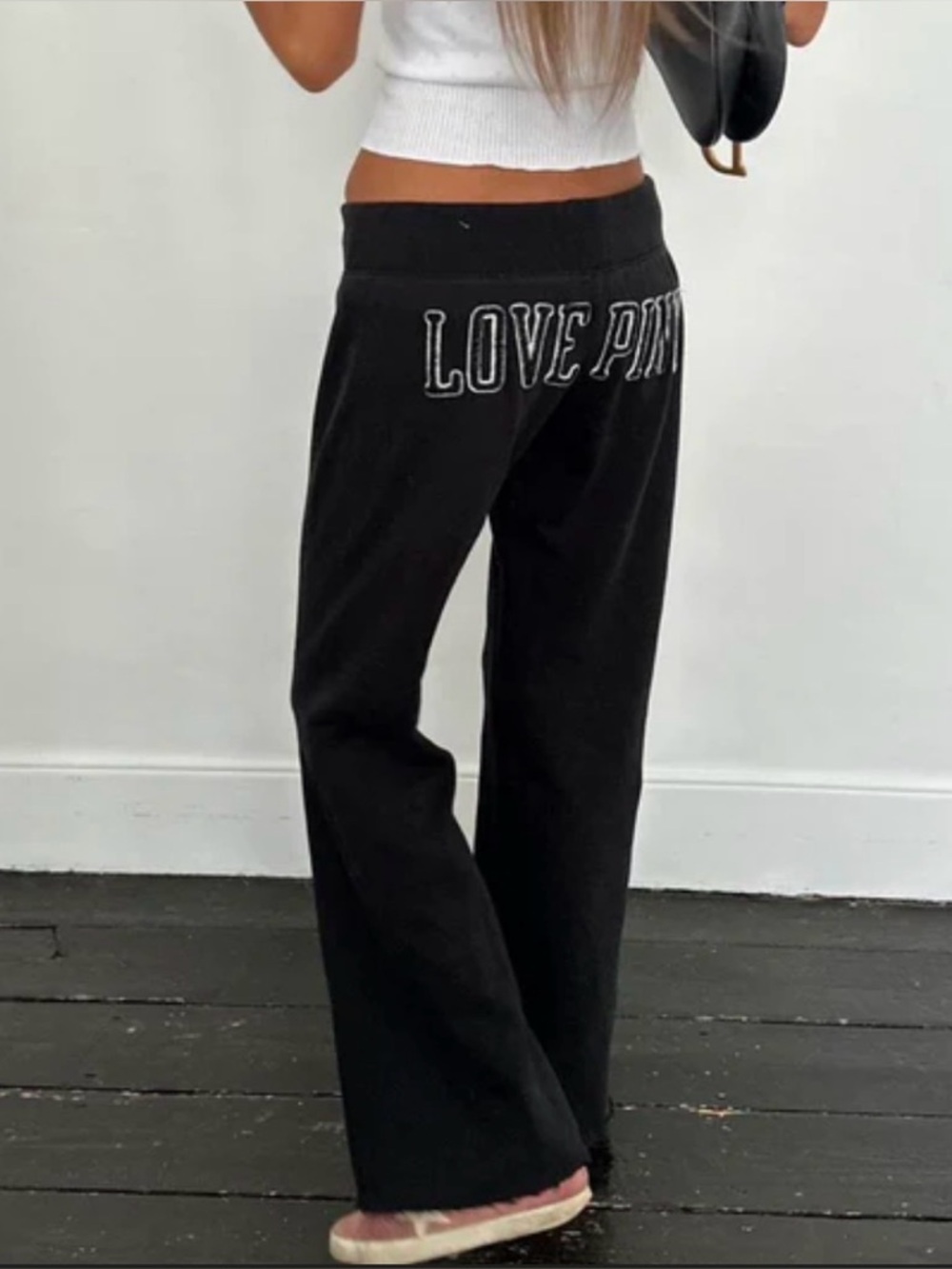 VINTAGE💕PINK Black Lounge Pants with Logo